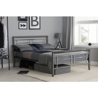 Birlea Montana Chrome and Nickel Metal Bed Frame - Double 4ft6