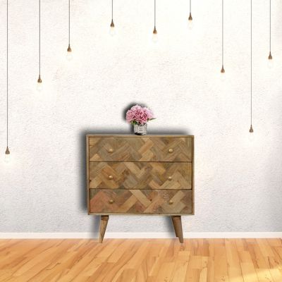 SEVENOAKS Oak Finish Chest of Drawers - Medium-sized, 3 Drawers