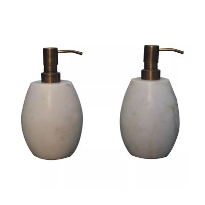 2Pcs White Marble Soap Dispenser