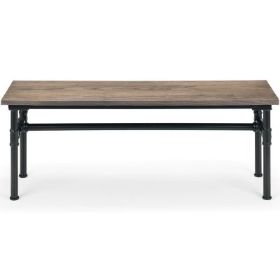 Carnegie Industrial Design 2 Seater Solid Elm Wood Bench - Black