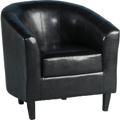 Tempo Tub Chair - Black Faux Leather