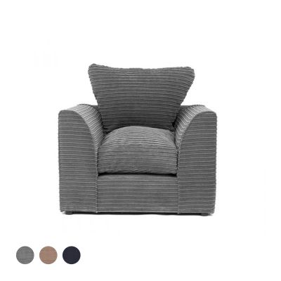 Porto Jumbo Cord Armchair - Grey