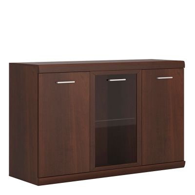 Imperial 3 Door Glazed Sideboard - Dark Mahogany Melamine