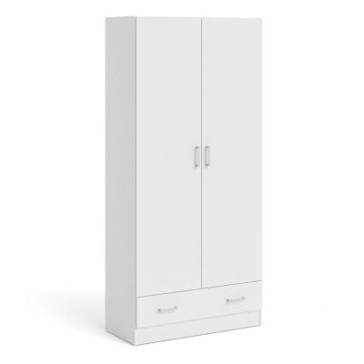 Wardrobe - SUFFOLK 2 Door Wardrobe White 79.4cm