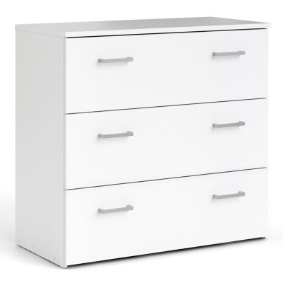 SUFFOLK White Chest of Drawers - Medium-sized, 3 Drawers