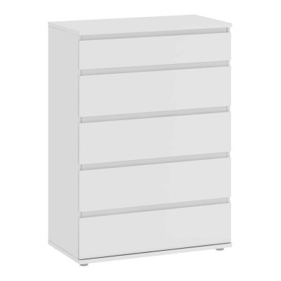 NAPLES White Chest of Drawers - Medium-sized, 5 Drawers