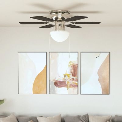 Ornate Ceiling Fan with Light 82 cm Dark Brown