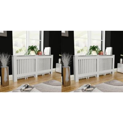 Radiator Covers 2 pcs White MDF 172 cm