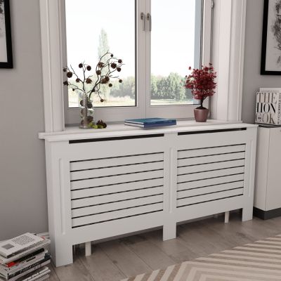 Radiator Cover White 172x19x81.5 cm MDF