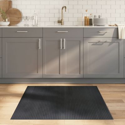 Rug Square Grey 100x100 cm Bamboo