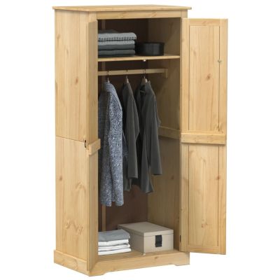 Wardrobe Corona 76x50x170 cm Solid Wood Pine - vid-4002769