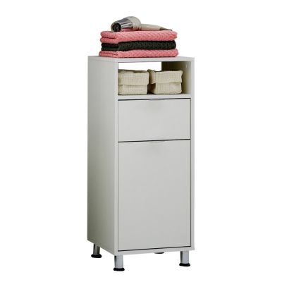 Zamora 1-Door 1-Drawer Bathroom Storage Cabinet - White
