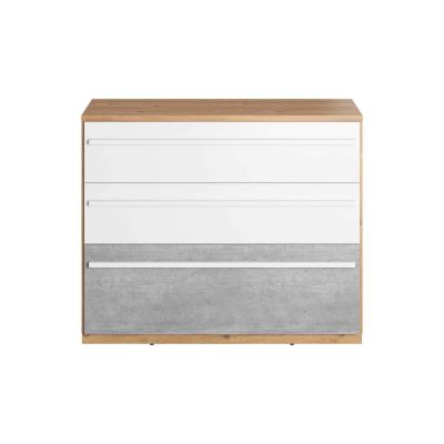 PLUMSTEAD Oak Finish Chest of Drawers - Large-sized, 3 Drawers