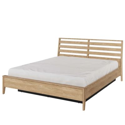 Kingsize Bed - CLASSIQUE EU Ottoman Bedframe with Underbed Storage - Oiled Oak