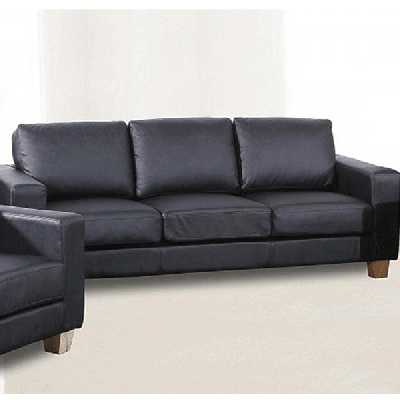 Buxton Chesterfield 3 Seater Sofa Suite in PU Leather - Black