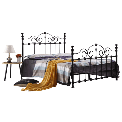 Matlock Black Classic Metal Bed Frame in Stylish High Headboard - King size