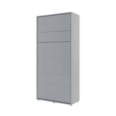 ArtNest Vertical Wall Bed 90cm with Shelf - Grey Matt