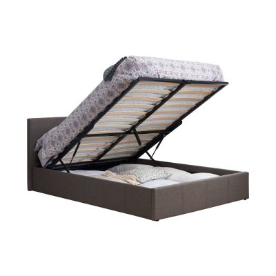 Birlea Berlin Fabric or Crushed Velvet Ottoman Bed - Double 4ft6 - Grey