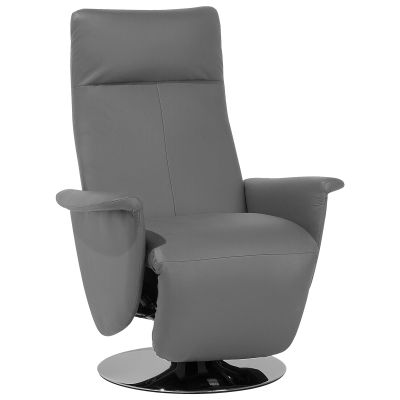 Faux Leather Recliner Chair Grey PRIME