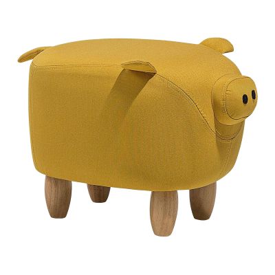 Fabric Animal Stool Yellow PIGGY