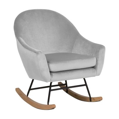Velvet Rocking Chair Light Grey OXIE