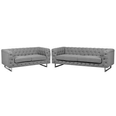 Fabric Sofa Set Grey VISSLAND