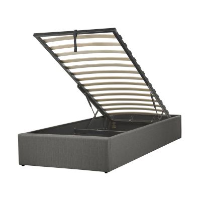 Fabric EU Single Size Ottoman Bed Grey DINAN