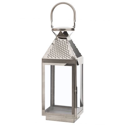 Steel Candle Lantern 40 cm Silver BALI