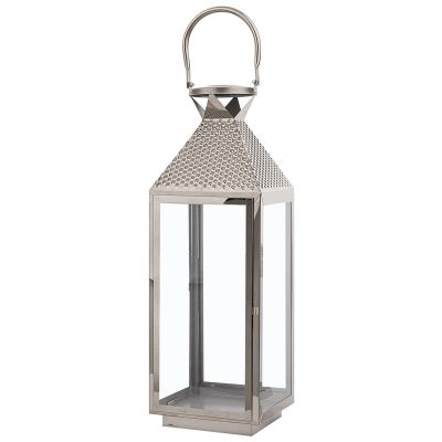 Steel Candle Lantern 55 cm Silver BALI