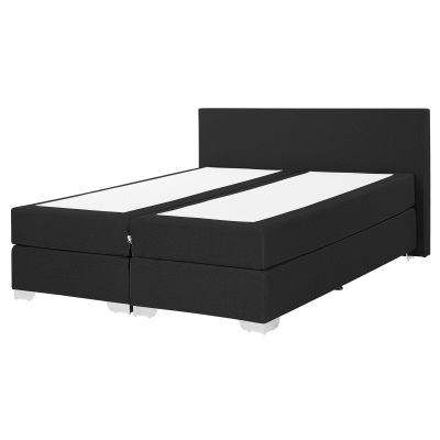 Fabric EU King Size Divan Bed Black PRESIDENT