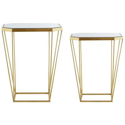Set of 2 Side Tables Metal Gold SIERRA