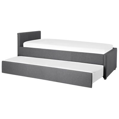 Fabric EU Single Trundle Bed Grey MARMANDE