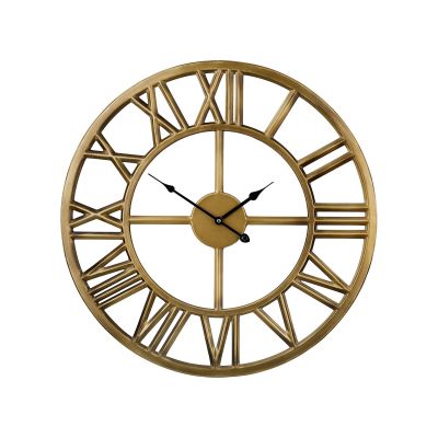 Iron Skeleton Wall Clock 61cm Gold
