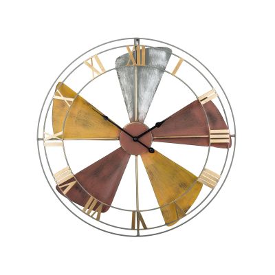 Iron Skeleton Wall Clock 60cm Multicolour