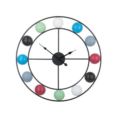 Iron Skeleton Wall Clock 56cm Multicolour