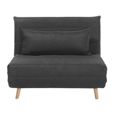 Fabric Single Sofa Bed Dark Grey SETTEN
