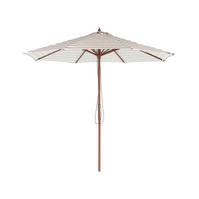 Garden Parasol âŒ€ 2.6 m Beige and White FERENTILLO
