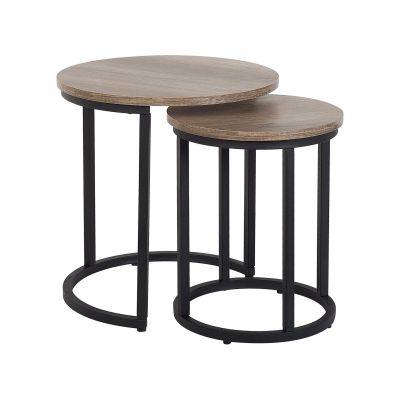 Nest of 2 Tables Dark Wood DIXIE