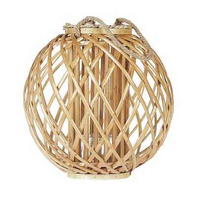 Round Wooden Candle Lantern 41 cm Natural SAMOA