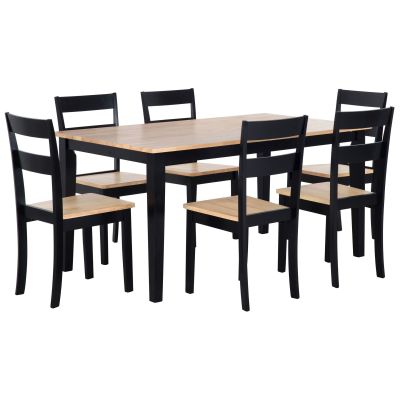 6 Seater Dining Set Black GEORGIA