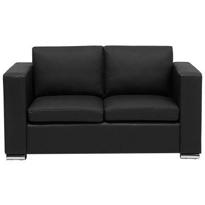 2 Seater Leather Sofa Black HELSINKI