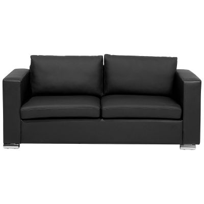 3 Seater Leather Sofa Black HELSINKI