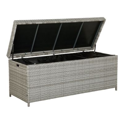 PE Rattan Storage Box 158 x 63 cm Grey MODENA