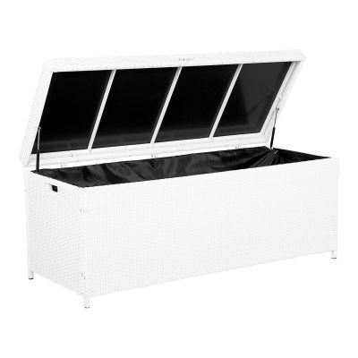 PE Rattan Storage Box 158 x 63 cm White MODENA