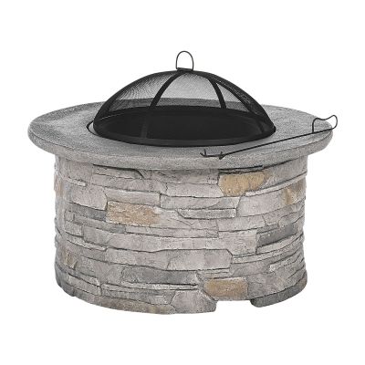 Round Fire Pit Grey TAMBORA