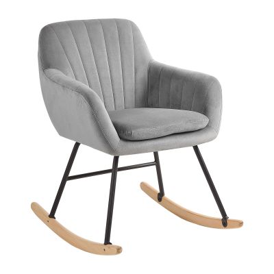 Velvet Rocking Chair Grey LIARUM