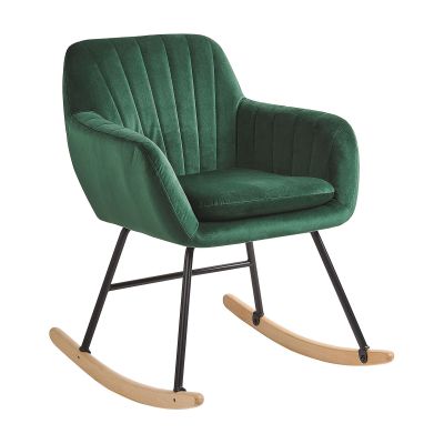 Velvet Rocking Chair Emerald Green LIARUM