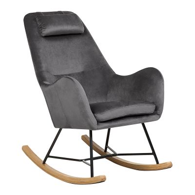 Velvet Rocking Chair Dark Grey ARRIE