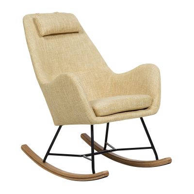 Fabric Rocking Chair Yellow ARRIE