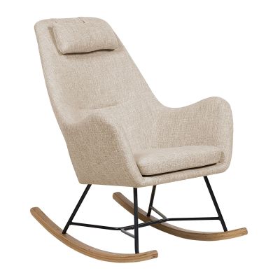 Fabric Rocking Chair Light Beige ARRIE